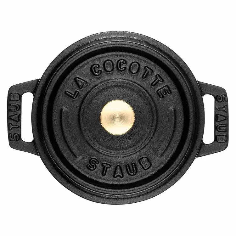 0.25-Quart Cast Iron Mini Round Cocotte Dutch Oven - Matte Black