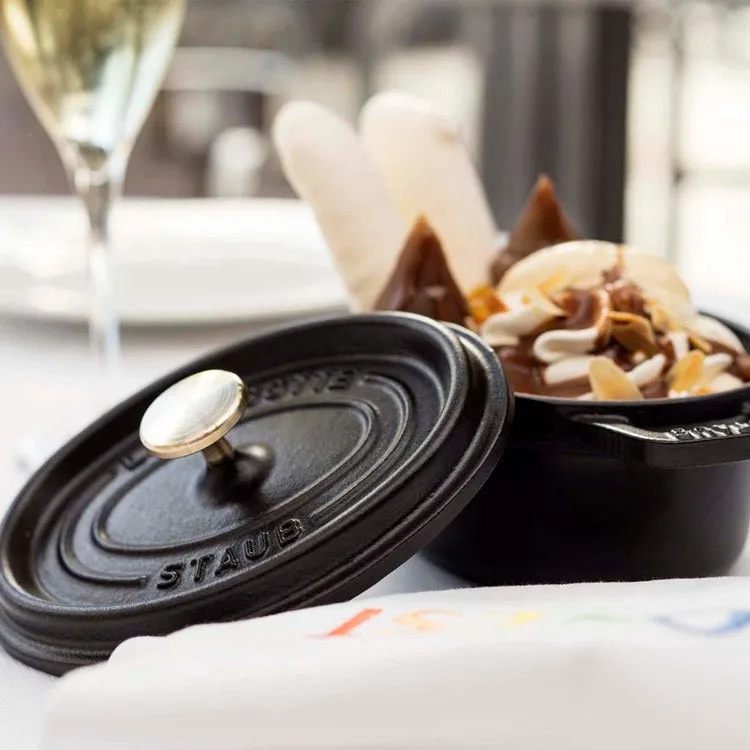 0.25-Quart Cast Iron Mini Round Cocotte Dutch Oven - Matte Black