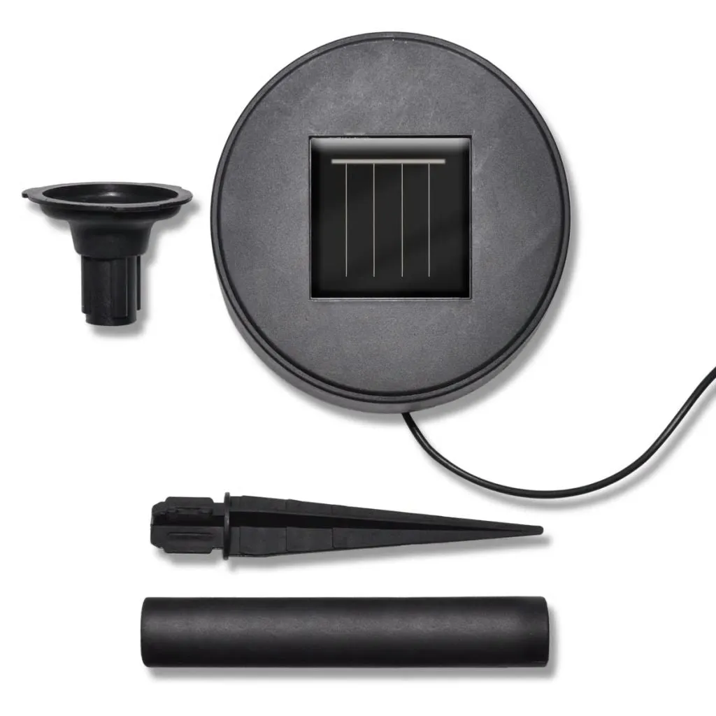 3/6X Solar Bowl Led Garden Lights With Spike Anchors & Solar Panel