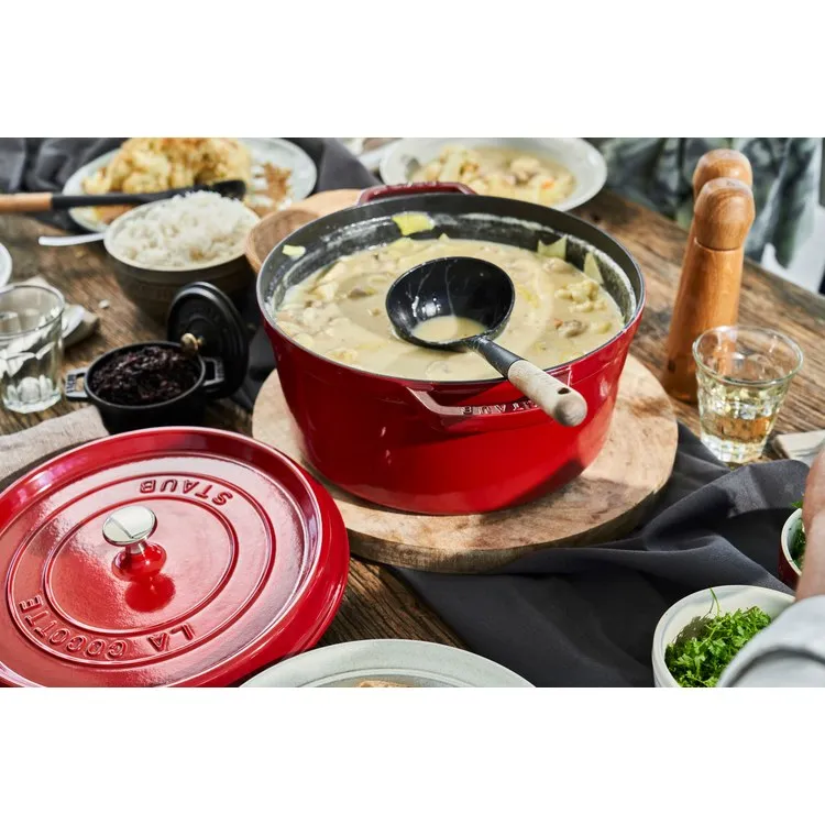 7-Quart Cast Iron Round Cocotte Dutch Oven - Cherry