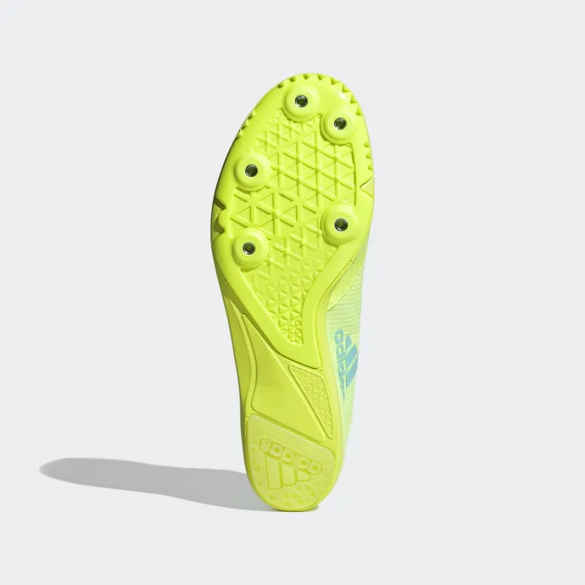 adidas Women's Distancestar Running Spikes Hi-Res Yellow / Clear Aqua