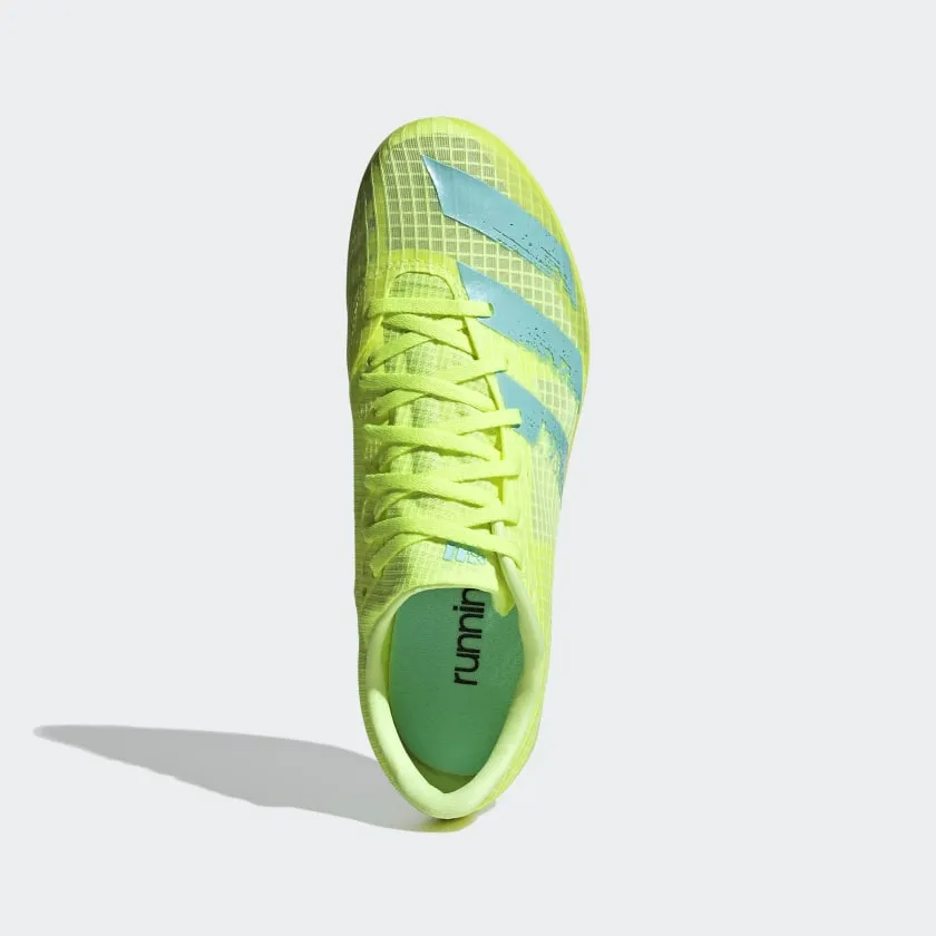 adidas Women's Distancestar Running Spikes Hi-Res Yellow / Clear Aqua