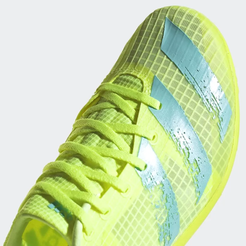 adidas Women's Distancestar Running Spikes Hi-Res Yellow / Clear Aqua