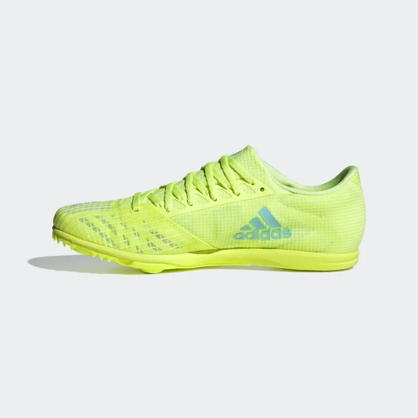 adidas Women's Distancestar Running Spikes Hi-Res Yellow / Clear Aqua