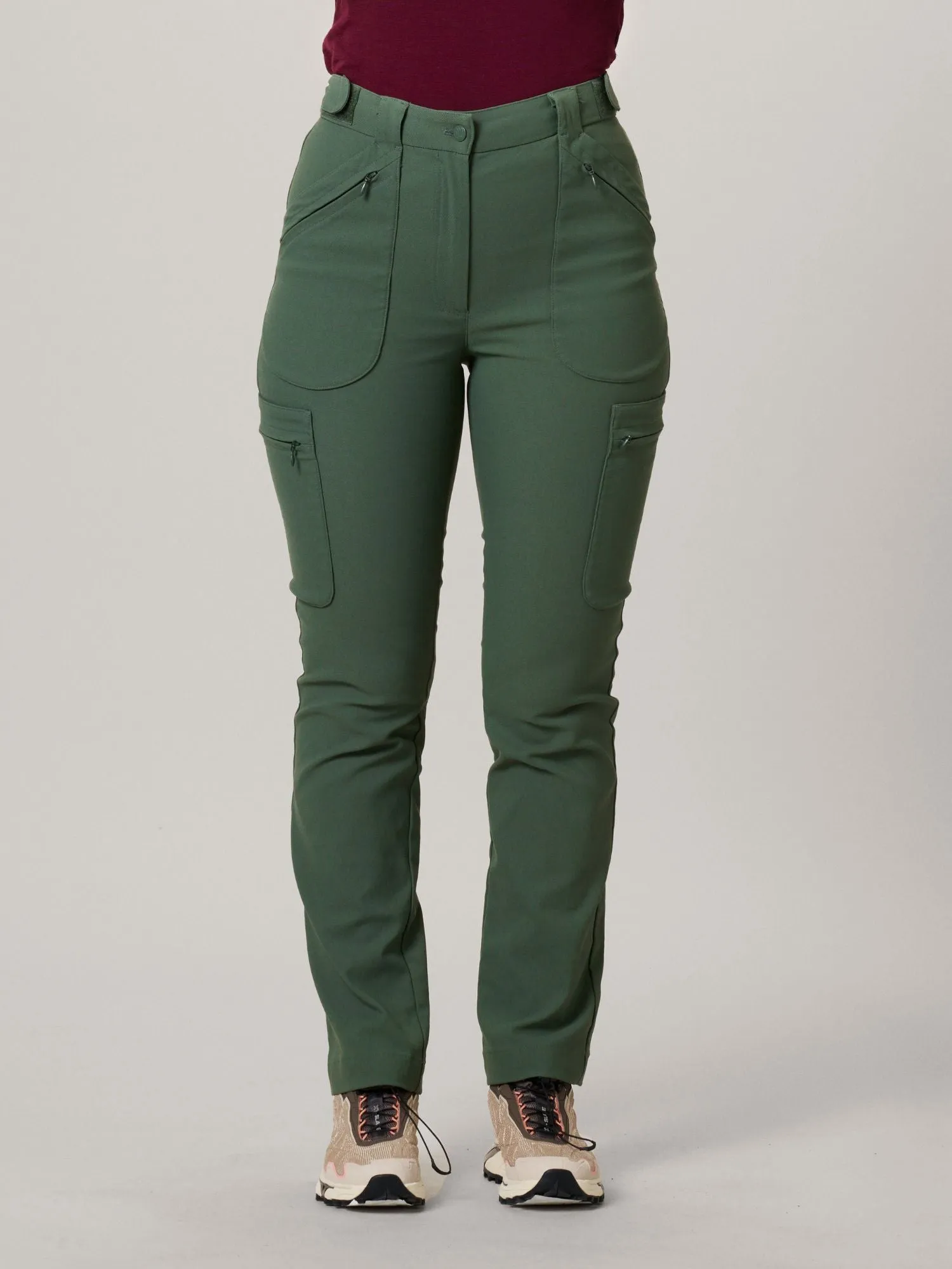 Amelia Hiking Pants with Adjustable Waist Green