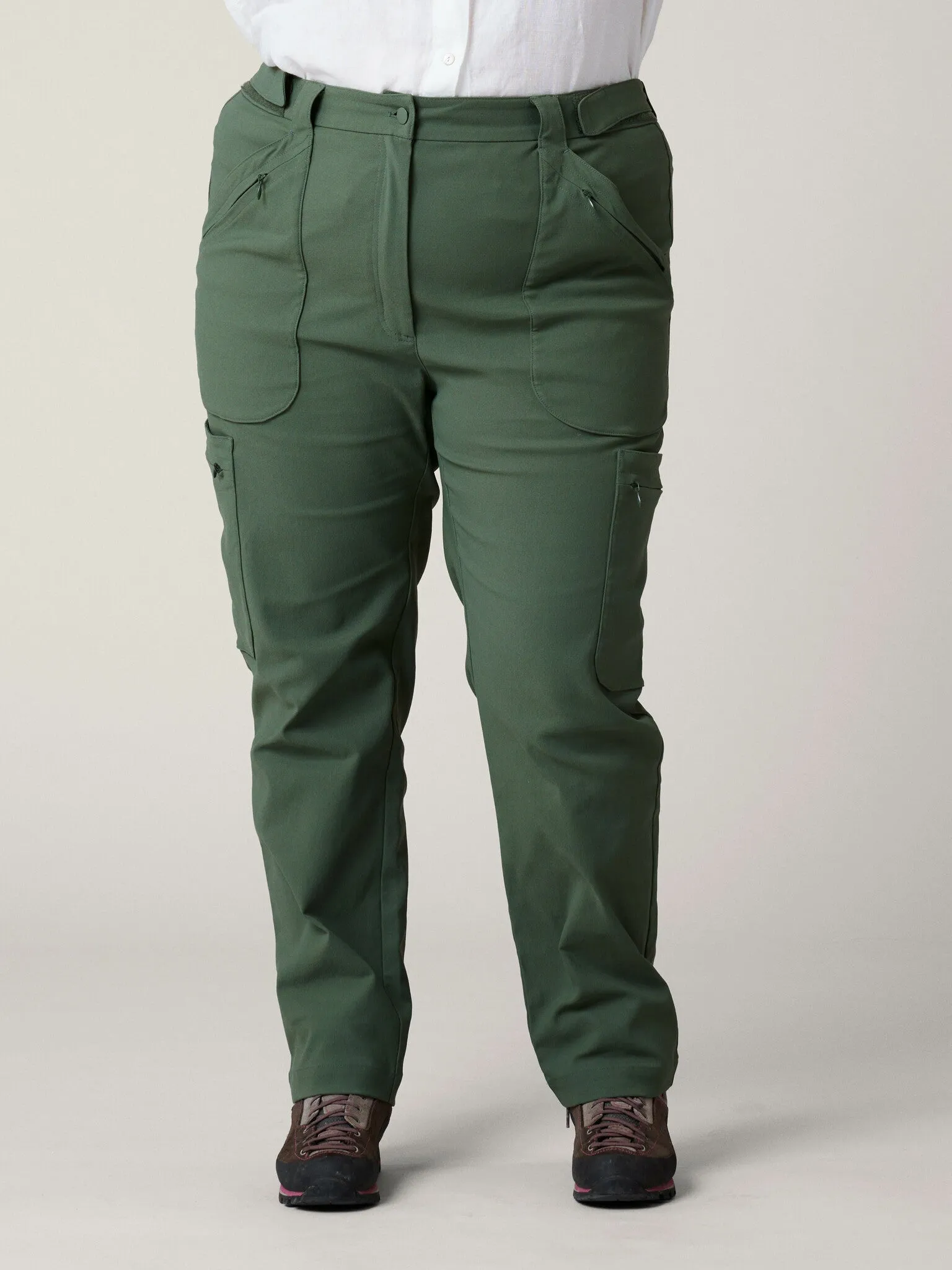 Amelia Hiking Pants with Adjustable Waist Green