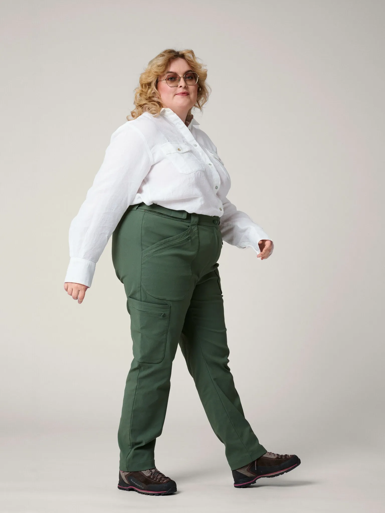 Amelia Hiking Pants with Adjustable Waist Green