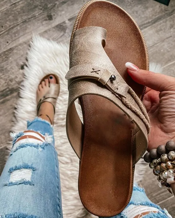 Amozae- Amozae Sandals Women Slipper Open Toe Non-Slip Ladies Fashion Beach Shoes Orthopedic Bunion Corrector for Female Casual Flip-Flops