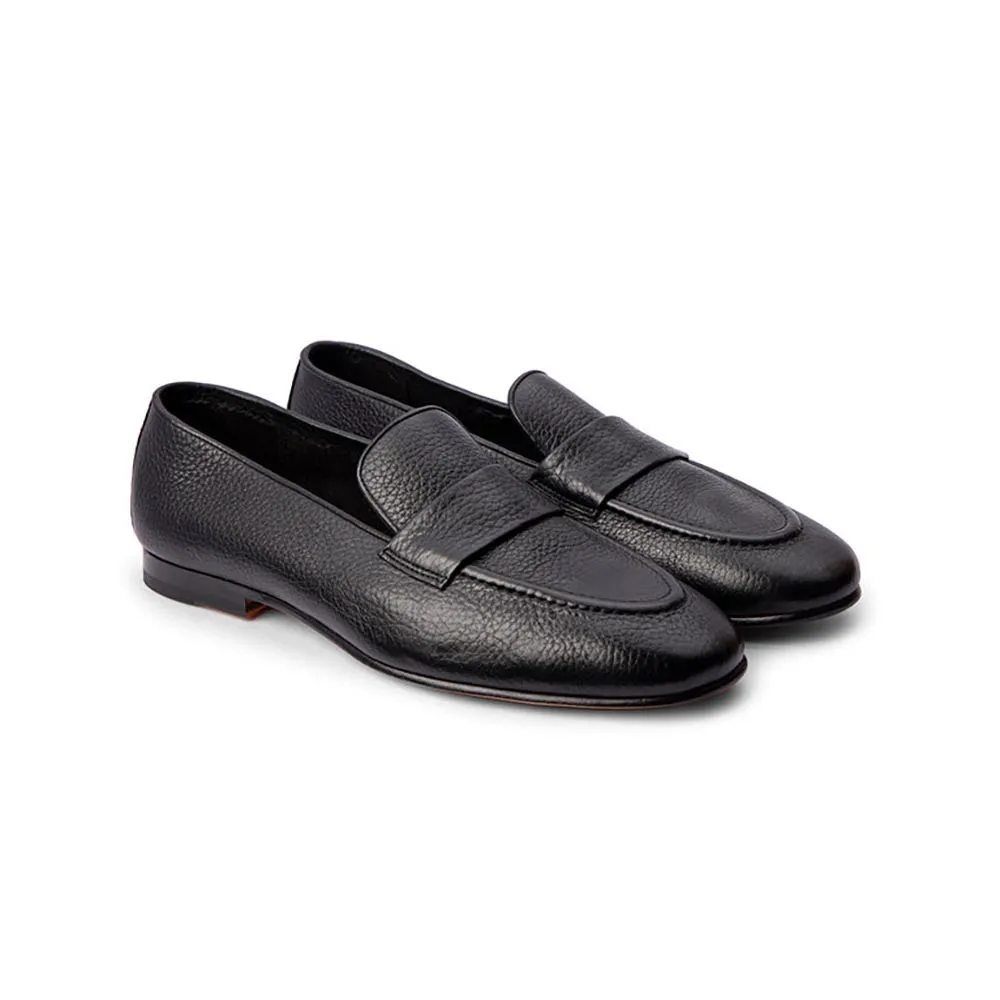 Black Unlined Supersoft Milled Penny Slipons