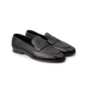 Black Unlined Supersoft Milled Penny Slipons
