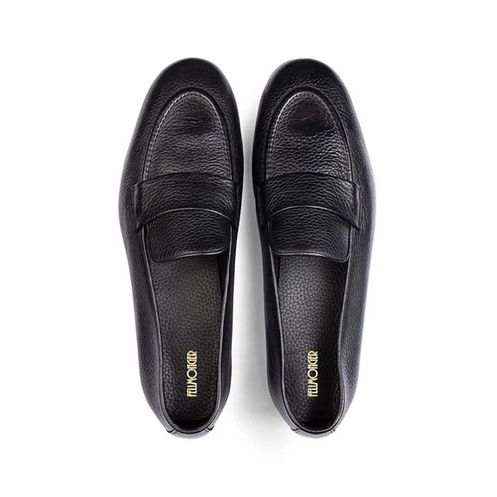 Black Unlined Supersoft Milled Penny Slipons