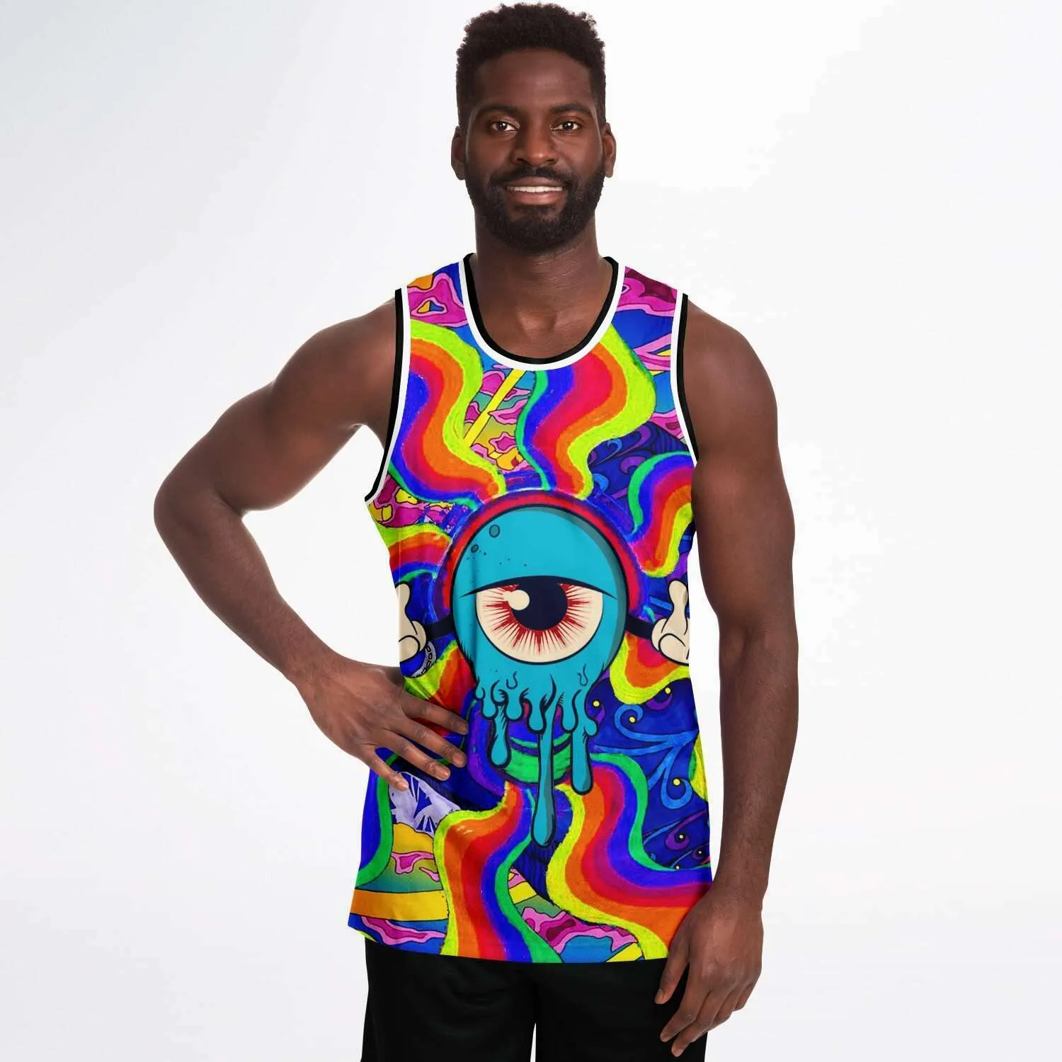 Bloodshot Blue Basketball Jersey