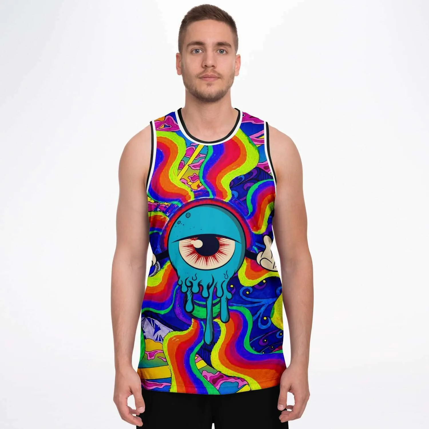 Bloodshot Blue Basketball Jersey