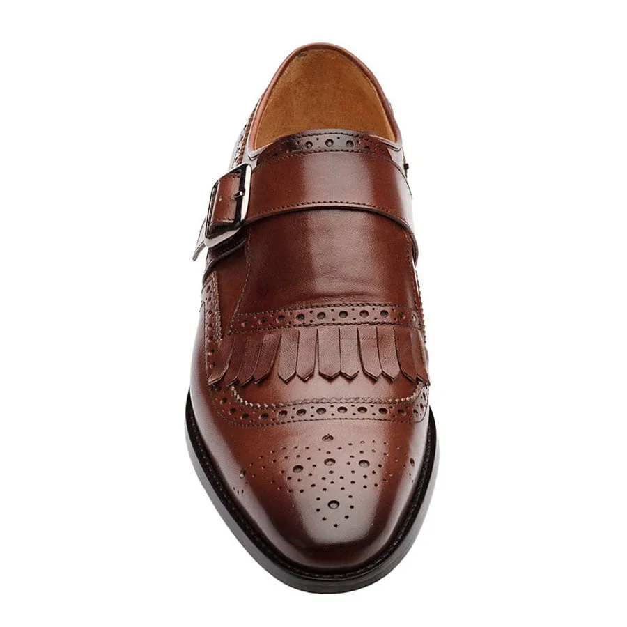 Brown Fringe Monk Slipons