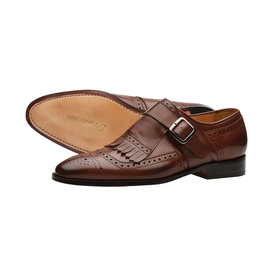 Brown Fringe Monk Slipons