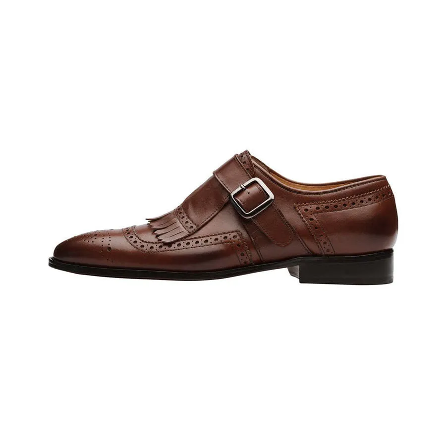 Brown Fringe Monk Slipons