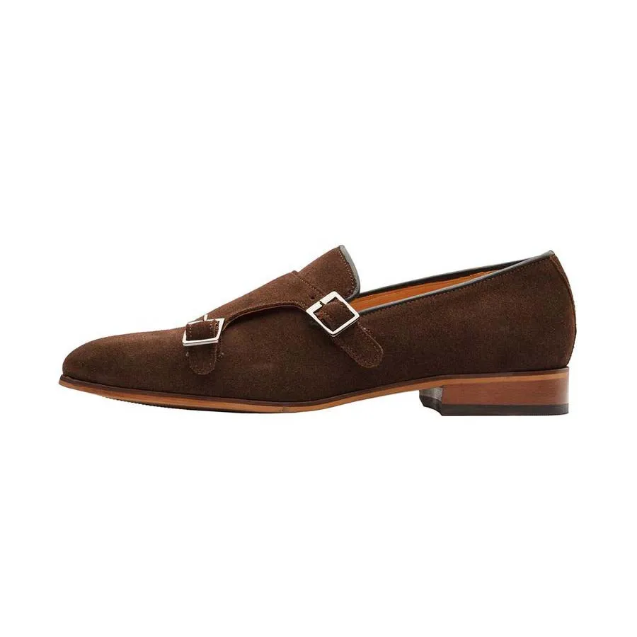 Brown Suede Monk Slipons