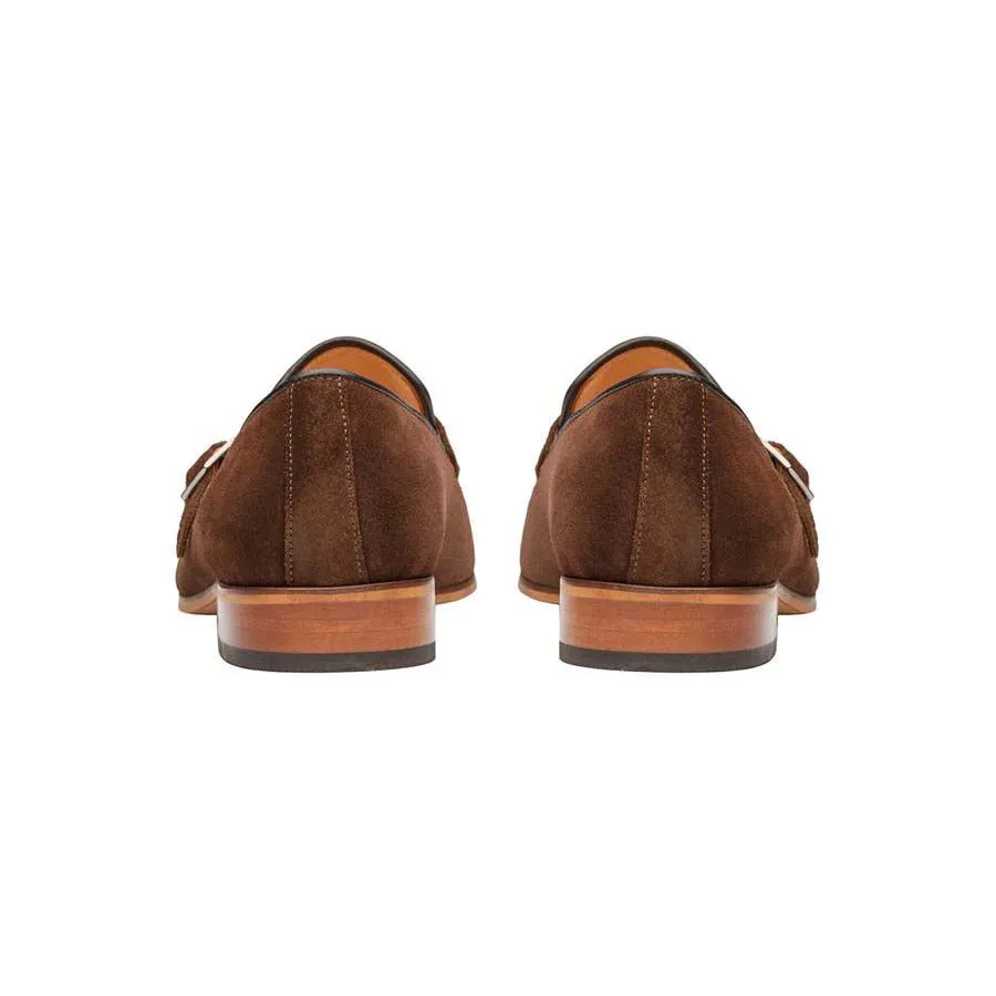 Brown Suede Monk Slipons