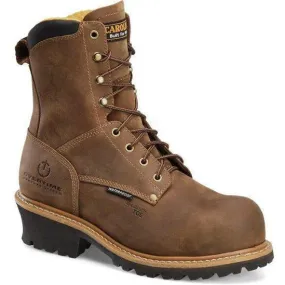 Carolina Men's Poplar 8"� Waterproof Comp Toe Logger Work Boot Brown - CA9852