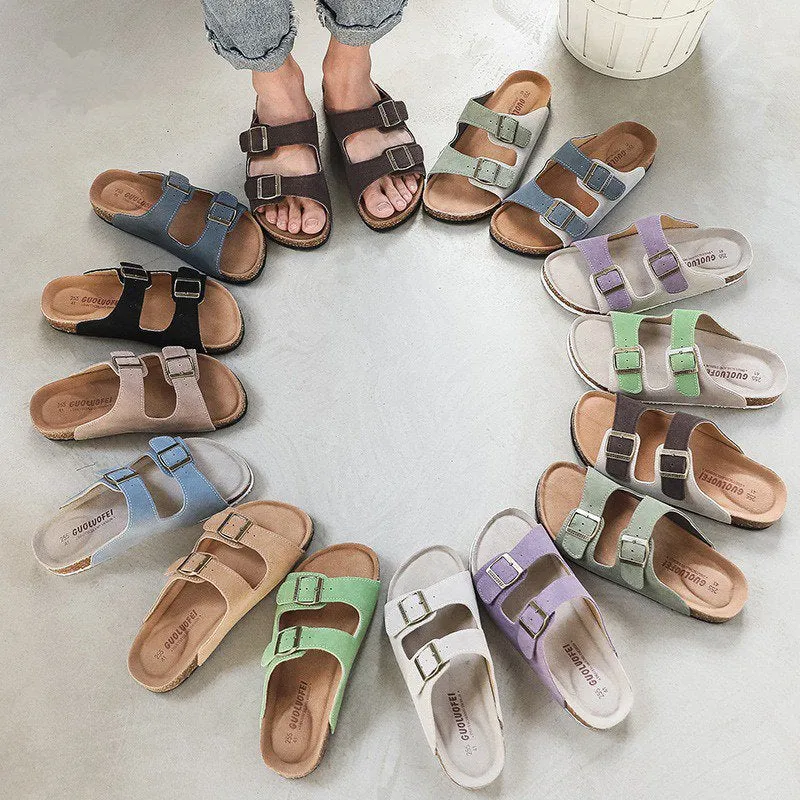 Cuzcare Men Casual Orthopedic Sandals Colorful Retro Beash Slides
