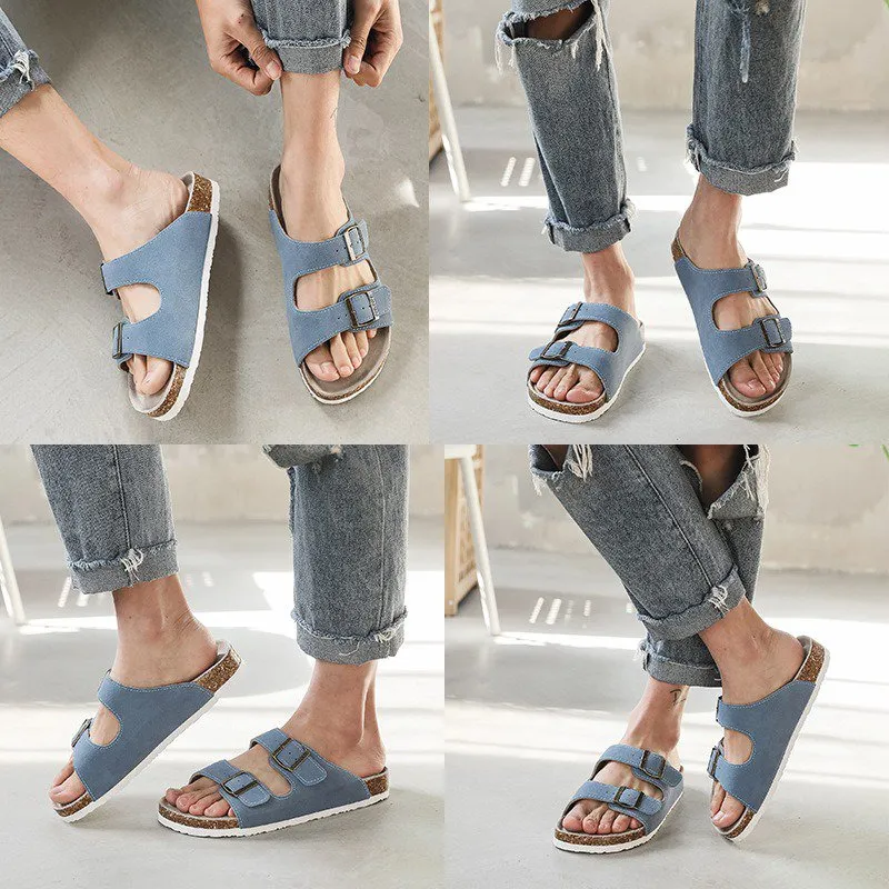 Cuzcare Men Casual Orthopedic Sandals Colorful Retro Beash Slides
