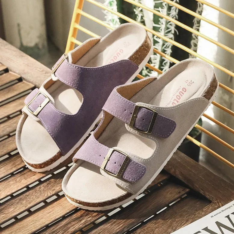 Cuzcare Men Casual Orthopedic Sandals Colorful Retro Beash Slides