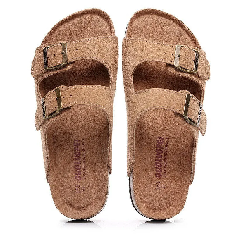 Cuzcare Men Retro Casual Orthopedic Sandals Buckle Summer Slides