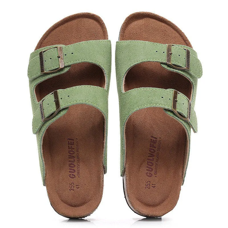 Cuzcare Men Retro Casual Orthopedic Sandals Buckle Summer Slides
