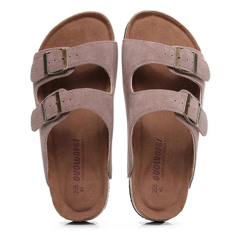 Cuzcare Men Retro Casual Orthopedic Sandals Buckle Summer Slides