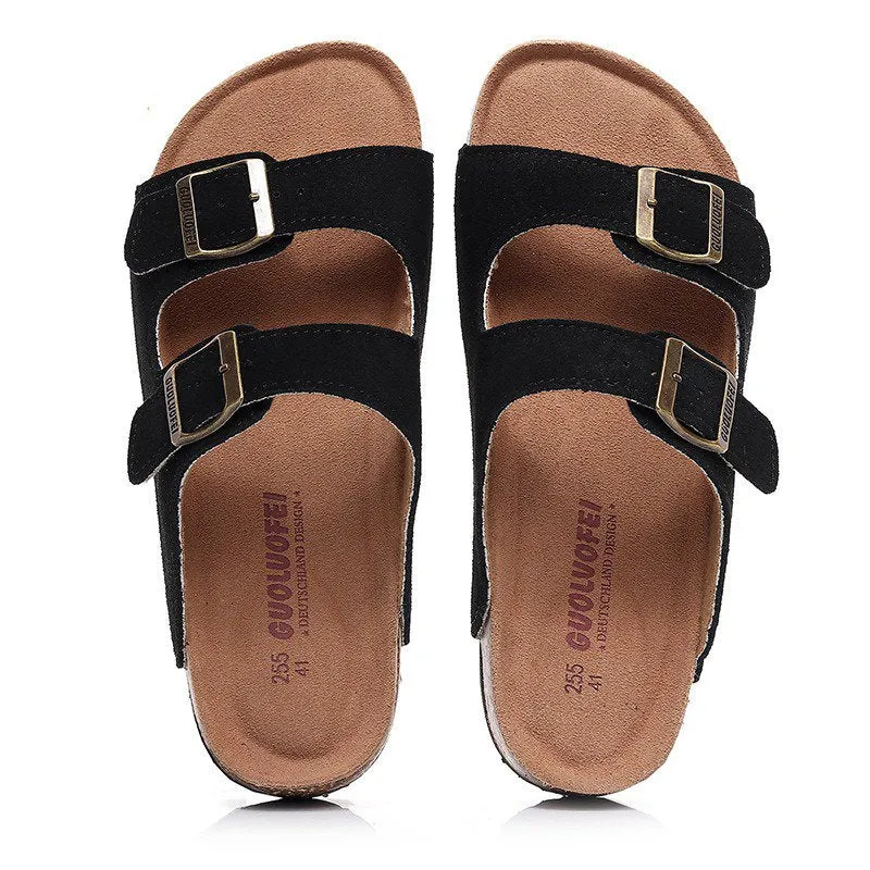 Cuzcare Men Retro Casual Orthopedic Sandals Buckle Summer Slides