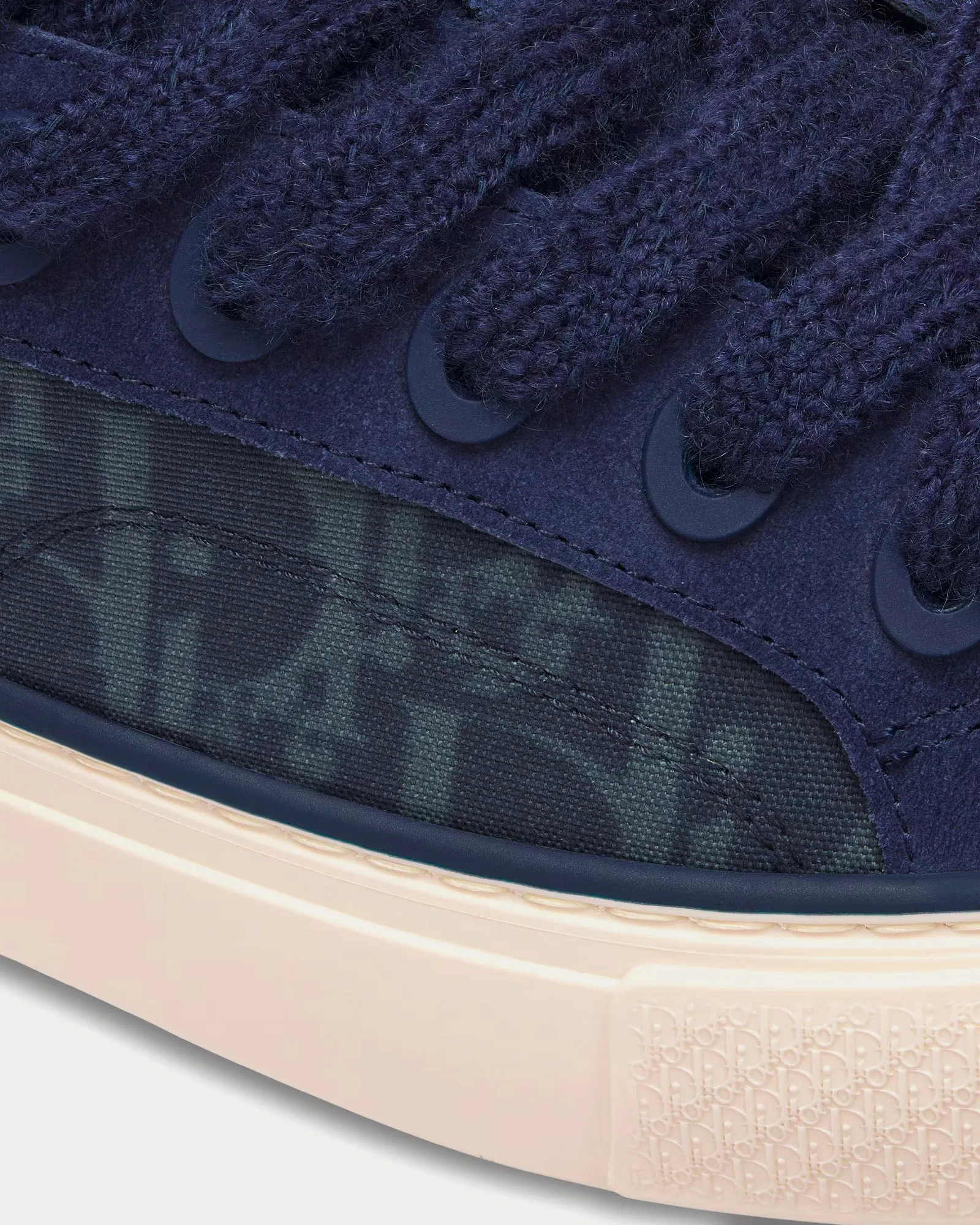 Dior Tears B33 Blue Dior Oblique Denim and Peace Sign Dior Tears and Navy Blue Suede Low Top Sneakers