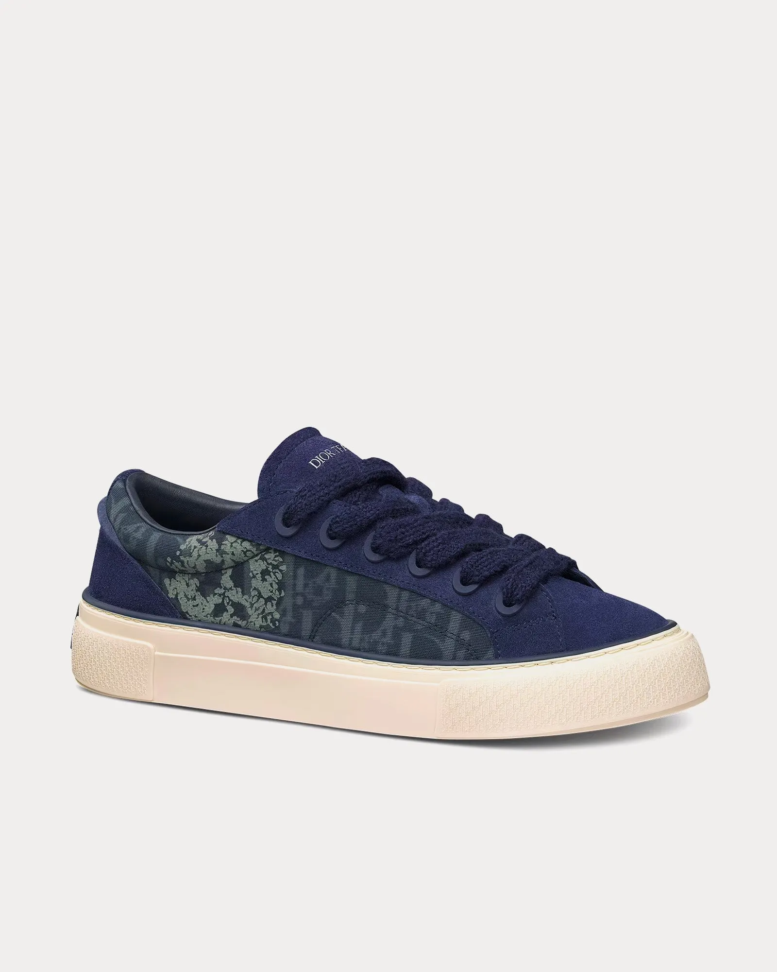Dior Tears B33 Blue Dior Oblique Denim and Peace Sign Dior Tears and Navy Blue Suede Low Top Sneakers