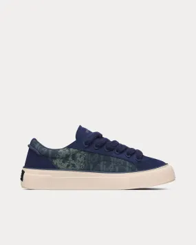 Dior Tears B33 Blue Dior Oblique Denim and Peace Sign Dior Tears and Navy Blue Suede Low Top Sneakers