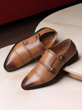 Egyptian Crust Leather Monk British Tan Shoes for Men