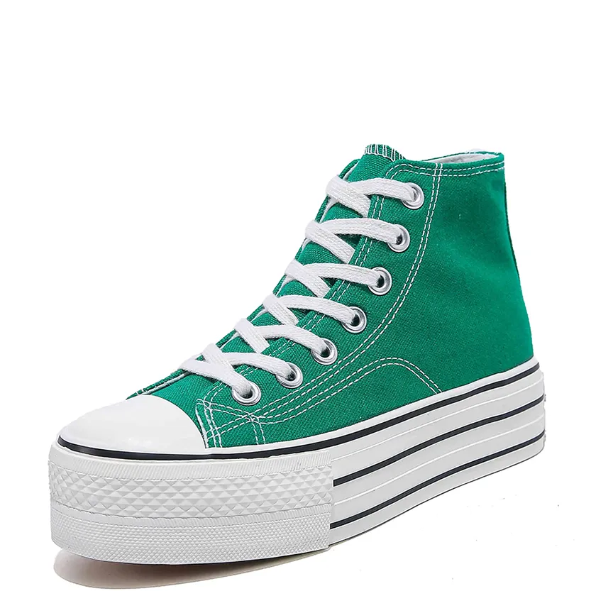 Funki Buys | Boots | Women Canvas LaceUp Thick Sole Sneaker