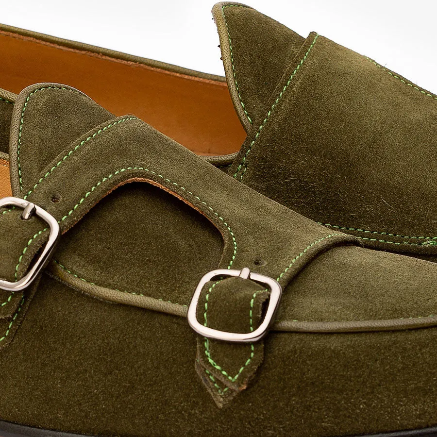 Green Suede Batwing Slipons