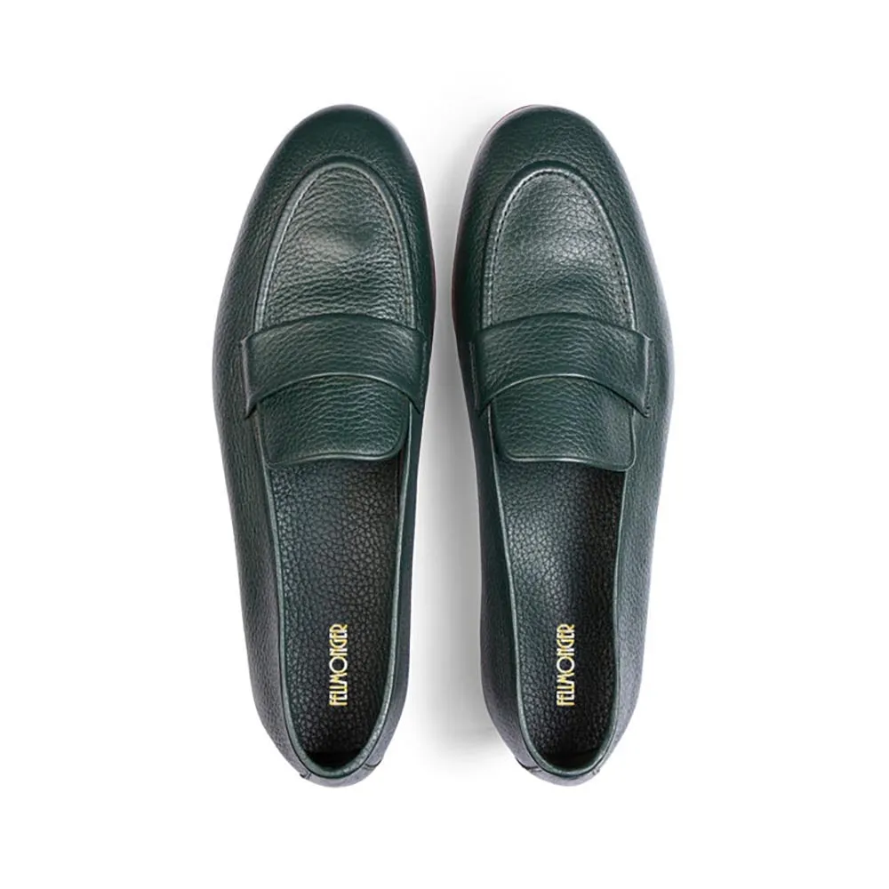 Green Unlined Supersoft Milled Penny Slipons