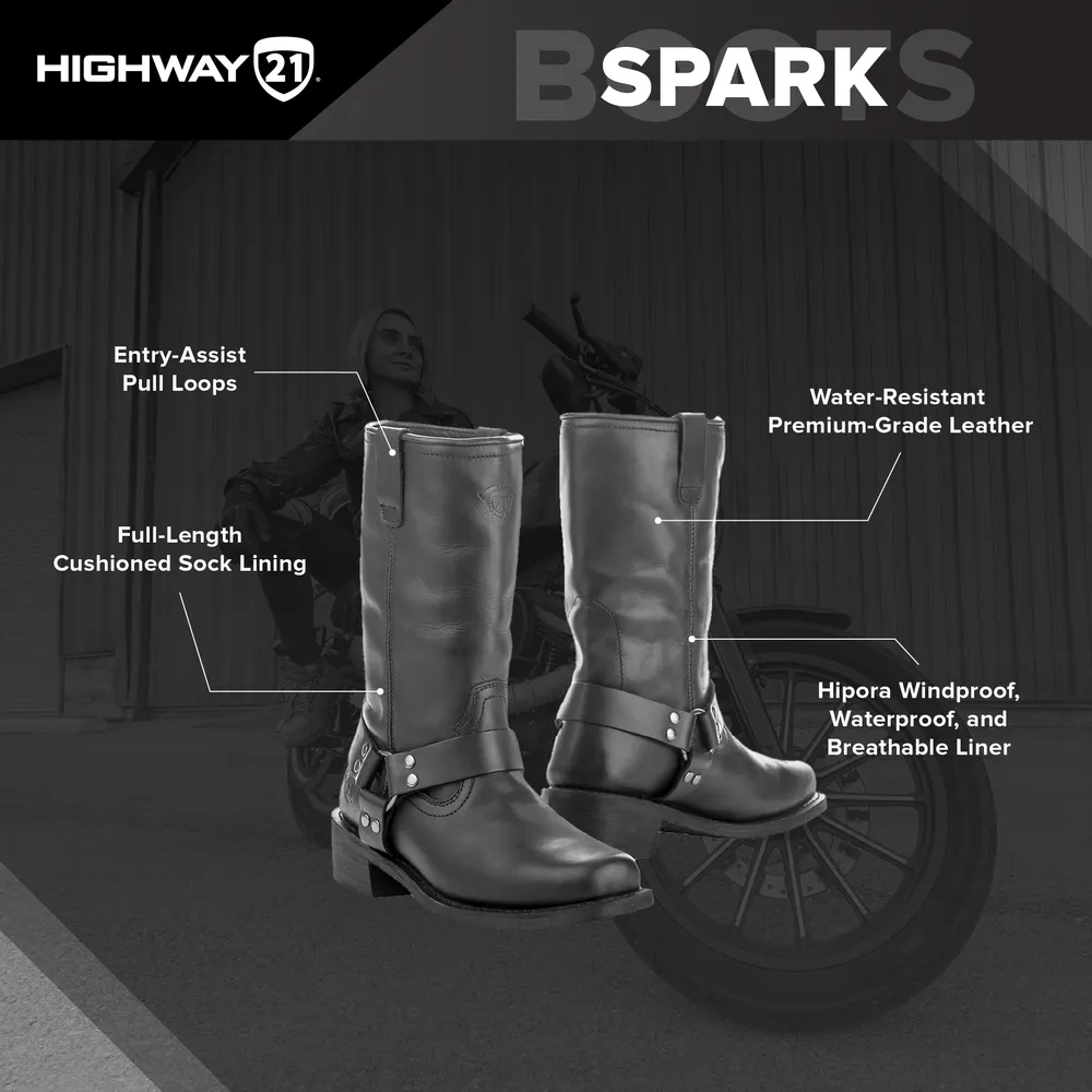 Highway 21 Spark Harness Motorcycle Riding Boots
