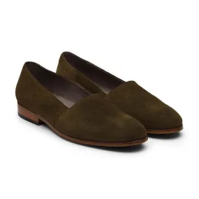 Khaki Suede Slipons