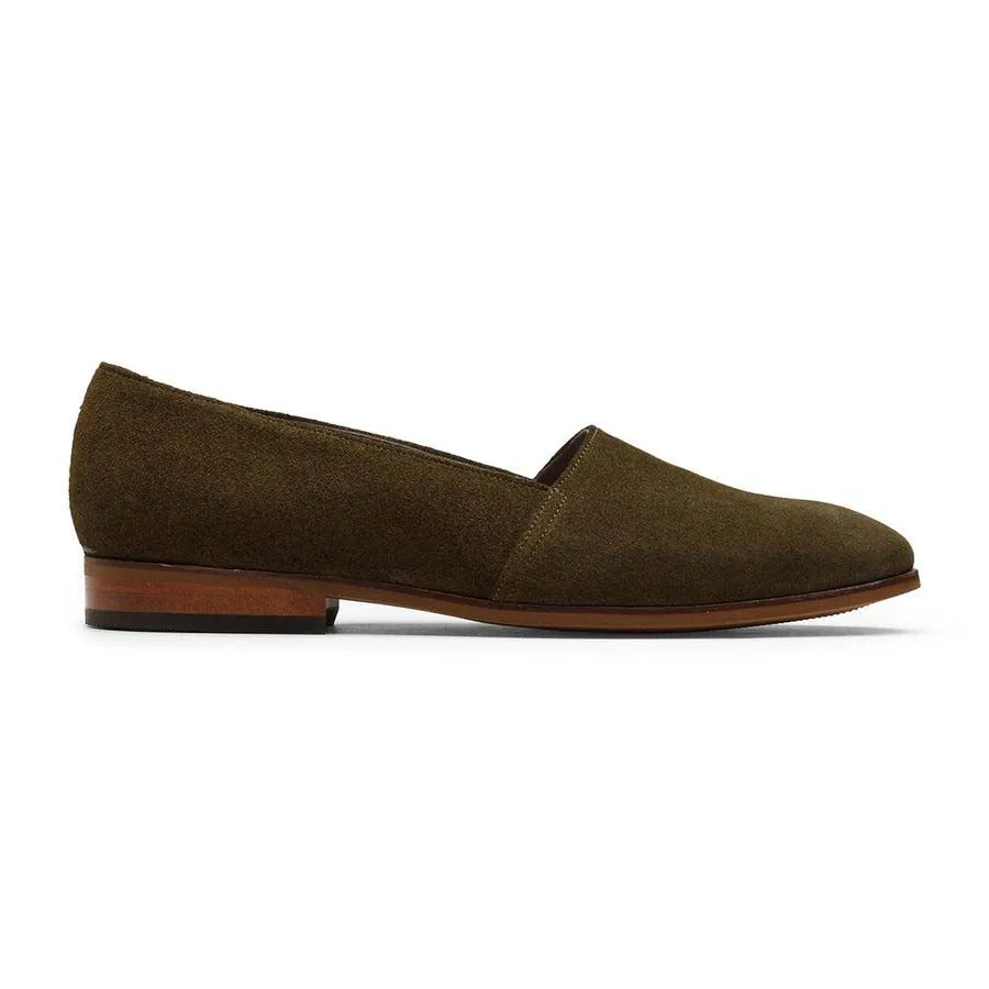 Khaki Suede Slipons