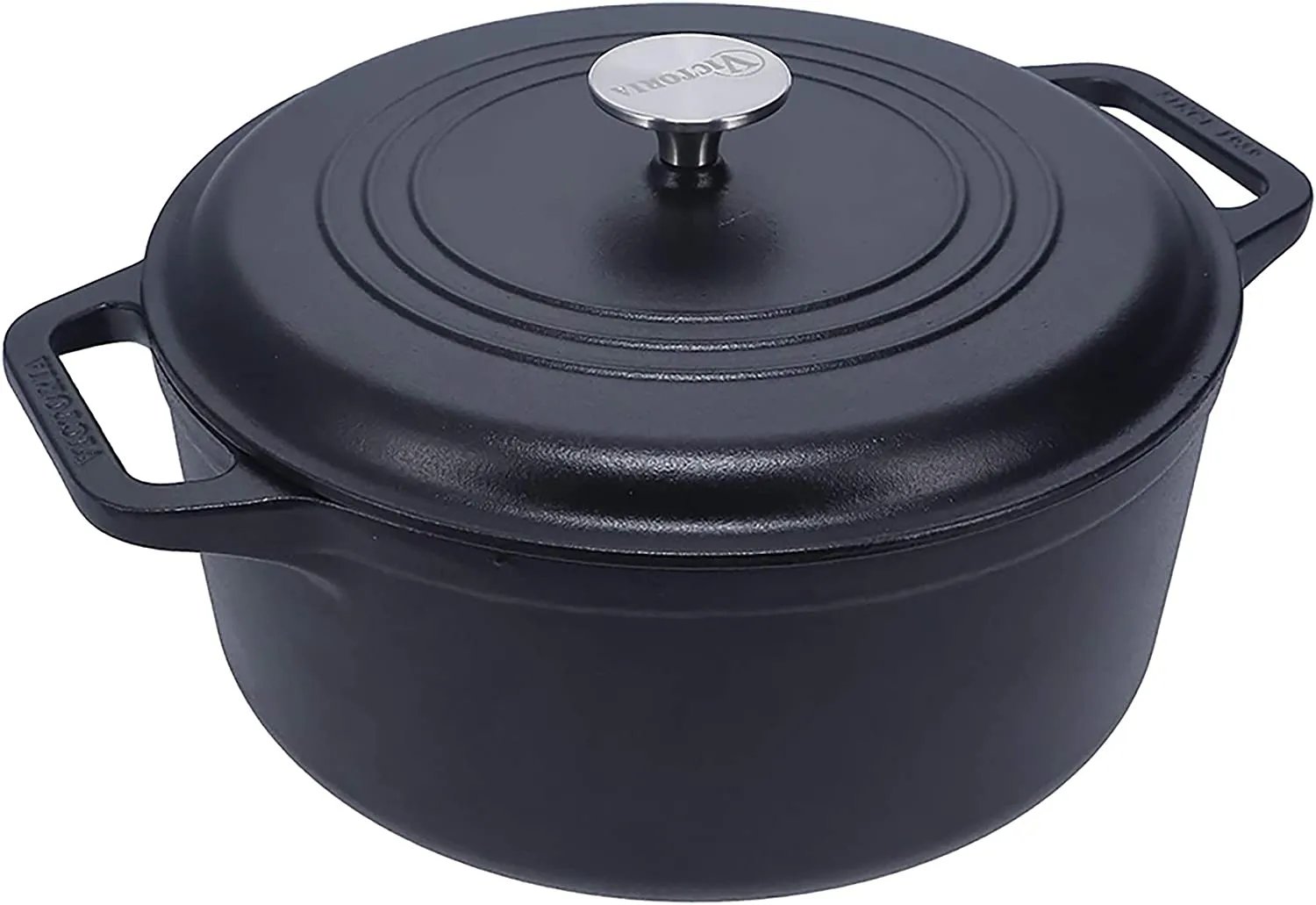 Large Seasoned Cast Iron Dutch Oven