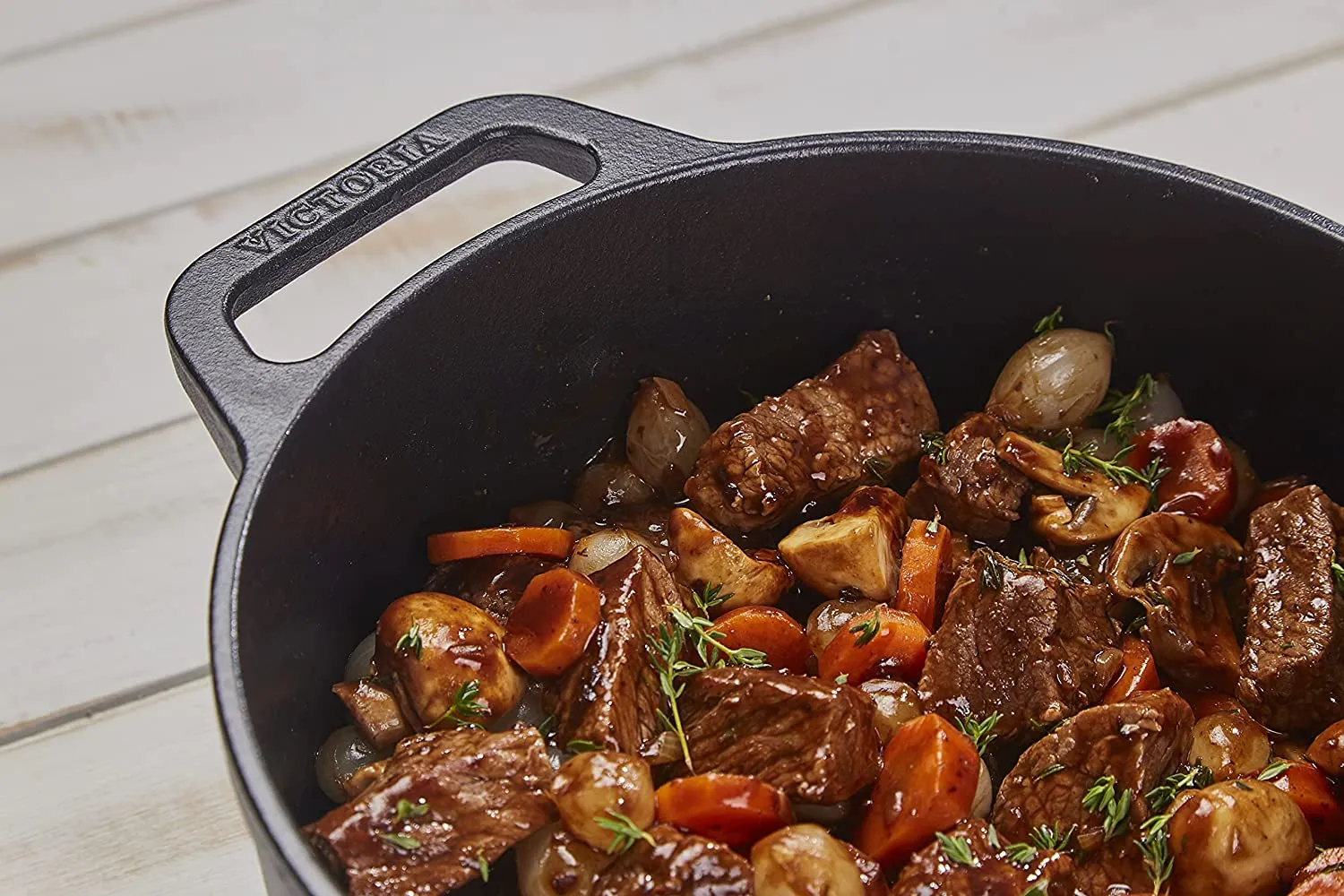 Large Seasoned Cast Iron Dutch Oven
