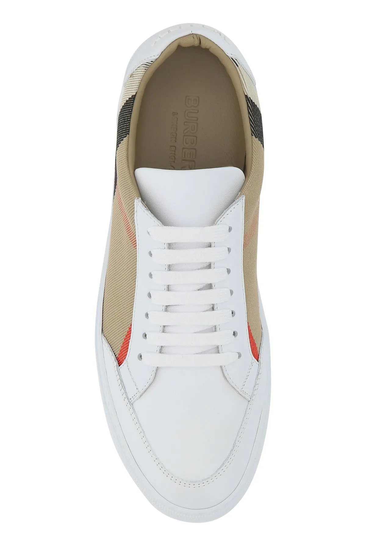 Multicolor leather and fabric sneakers