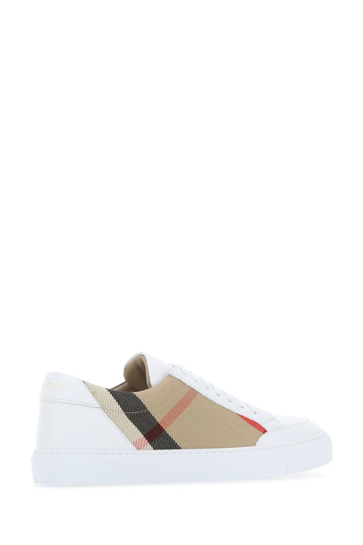 Multicolor leather and fabric sneakers