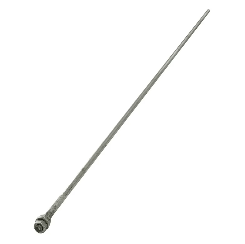 NEMTEK EARTH SPIKE GALVANIZED WITH NUTS - 1.2M