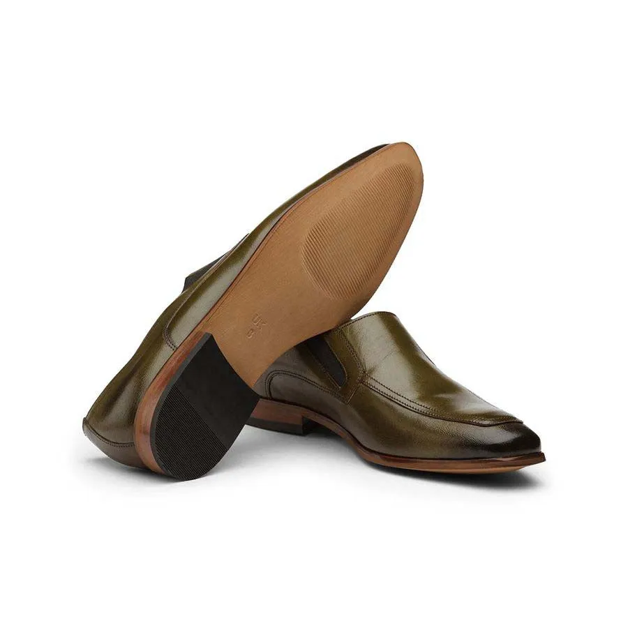 Olive Elasticated Slipons
