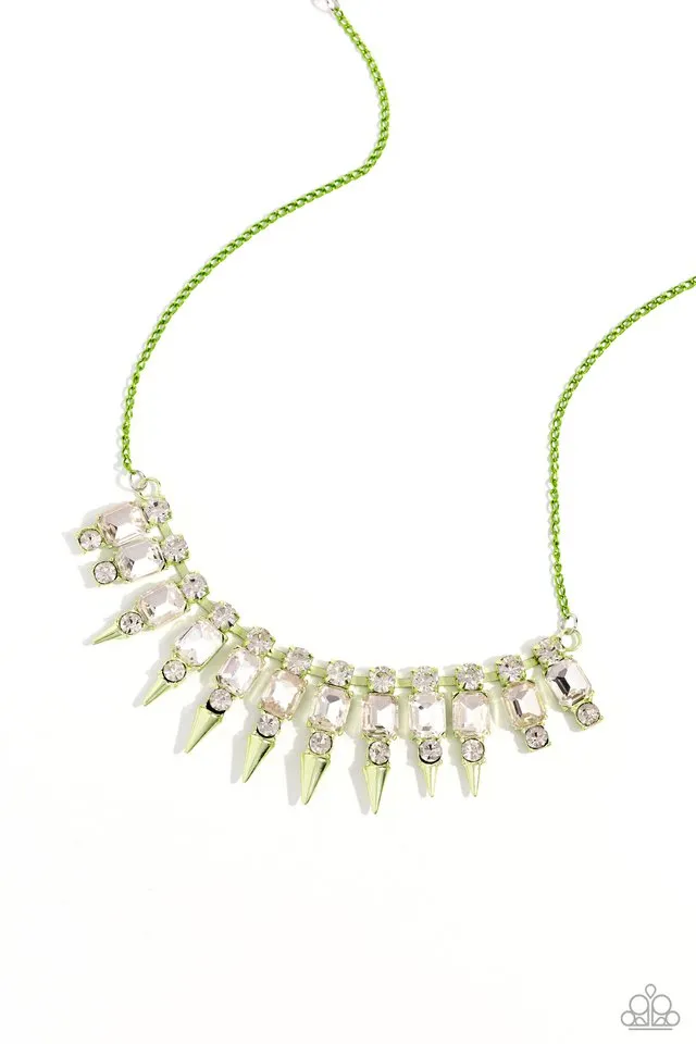 Paparazzi Necklace ~ Punk Passion - Green