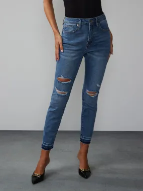 Petite Perfect Fit Distressed Skinny Ankle Jeans