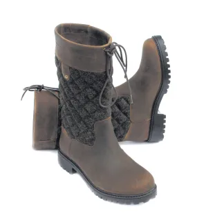 Rhinegold 'Elite' Tweed Georgia Leather Country Boots