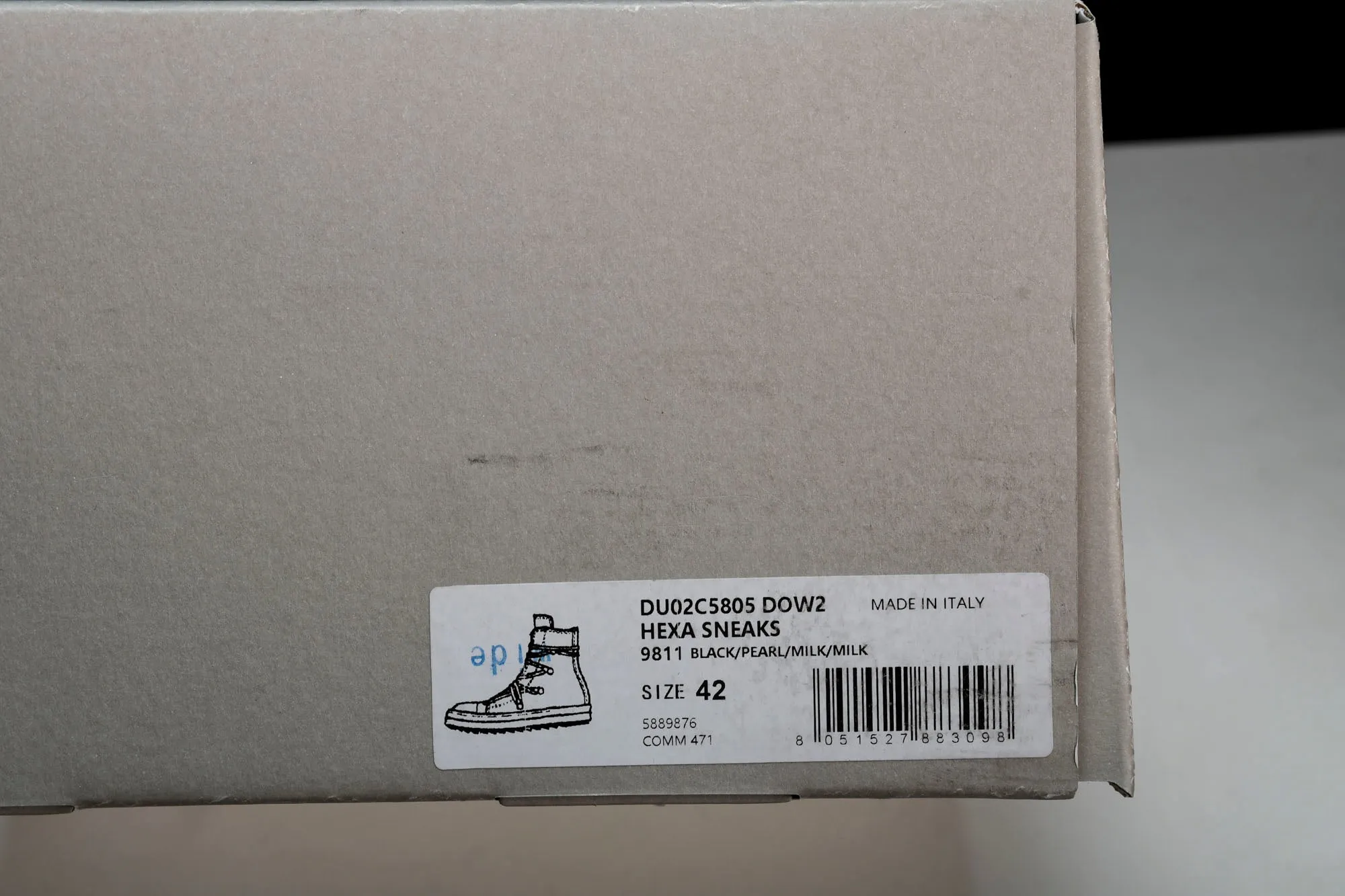 Rick Owens DRKSHDW Hexa High 'Black Pearl'